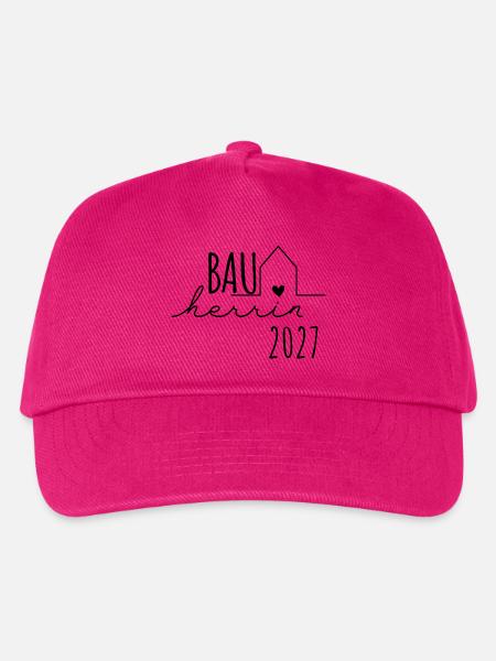 Bauherrin 2027 – Hausbau Eigenheim Geschenk - Kinder Basecap - Fuchsia