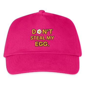 Spiegelei – Don’t steal my egg – Frühstück Spruch - Kinder Basecap - Fuchsia - Vorne
