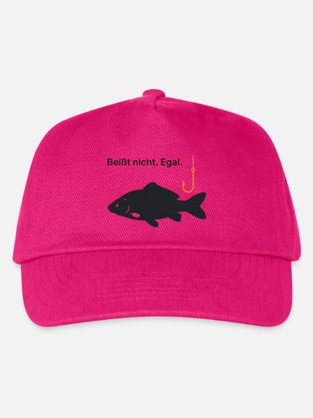 Beißt nicht. Egal. - Angler Geschenk Angeln - Kinder Basecap - Fuchsia