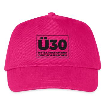 Zum 30. Geburtstag ein Shirt „Ü30 Bitte langsam - Kinder Basecap - Fuchsia - Vorne