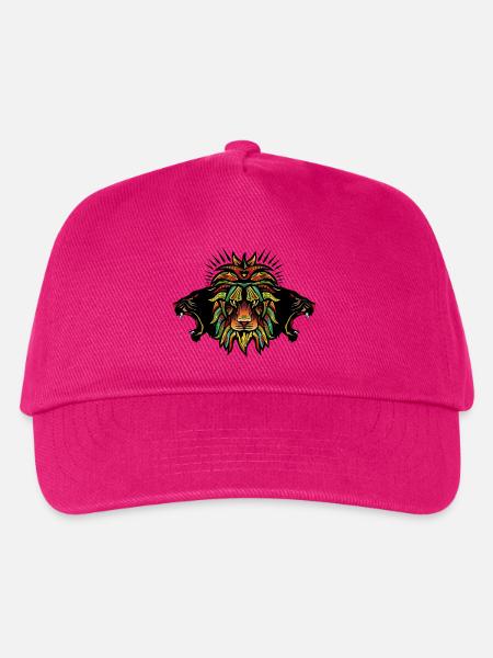 lion panthere fancy könig tier design kunst 606 - Kinder Basecap - Fuchsia