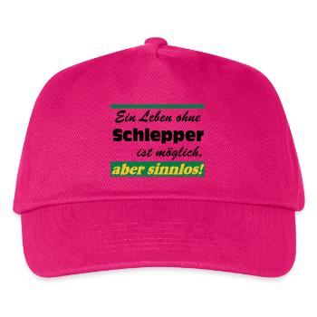 Traktor , Trecker , Schlepper Leben sinnlos .(25) - Kinder Basecap - Fuchsia - Vorne