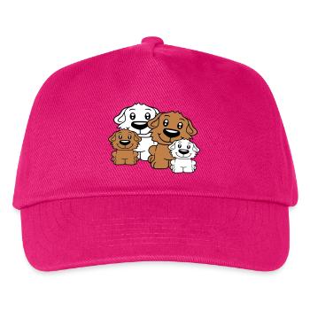 Chiens Famille Enfants Parents Mère Père Papa Maman - Casquette de baseball Enfant - fuchsia - Devant