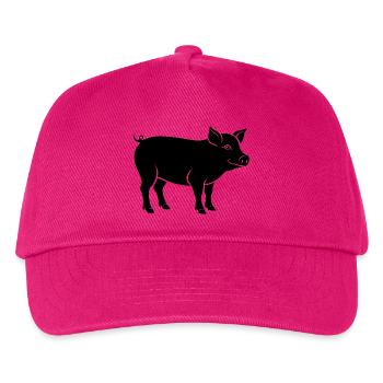 Schwein - Kinder Basecap - Fuchsia - Vorne