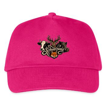 Schwarzwald Kuh Hirsch Wildsau Fuchs - Kinder Basecap - Fuchsia - Vorne
