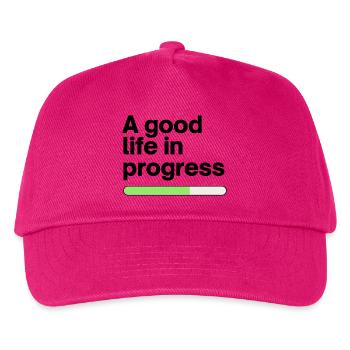 A good life in progress - Kinder Basecap - Fuchsia - Vorne