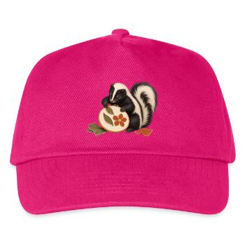 Stinktier gestaltet eine Stoffcollage - Kinder Basecap - Fuchsia - Vorne