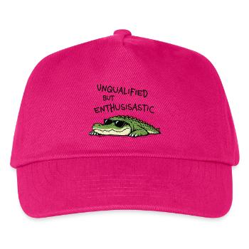 Unqualified but Enthusiastic – Lustiges Krokodil - Kinder Basecap - Fuchsia - Vorne