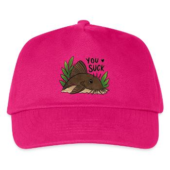 Plecko Meme Du bist schlecht - Kinder Basecap - Fuchsia - Vorne