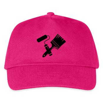 Tool Painter Walze und Pinsel Logo - Kinder Basecap - Fuchsia - Vorne