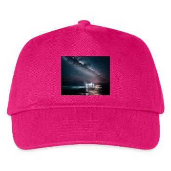 Shiff bei Nacht - Kinder Basecap - Fuchsia - Vorne