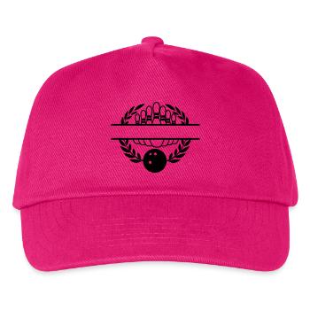 Bowling Lorbeer Kranz Banner - Kinder Basecap - Fuchsia - Vorne