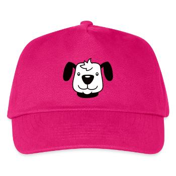 Hund Gesicht Kleines Glückliches Haustier Kopf Süß - Kinder Basecap - Fuchsia - Vorne