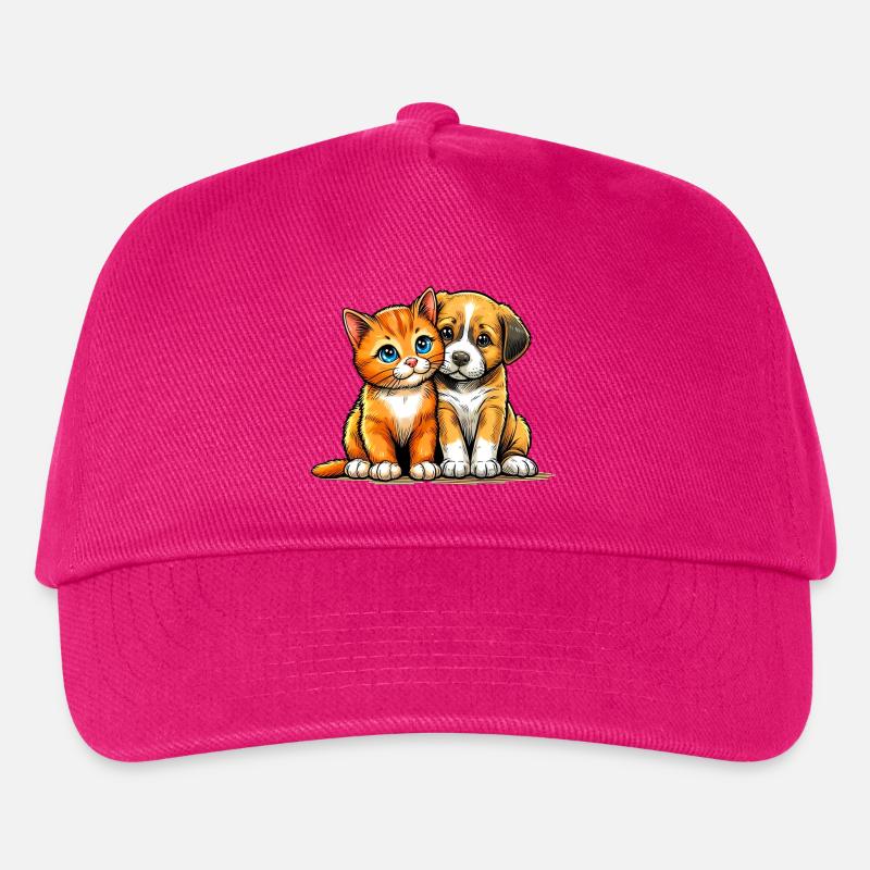 Hund und Katze - Kinder Basecap - Fuchsia