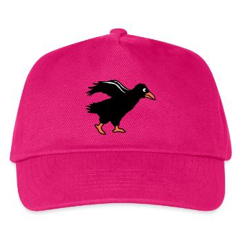 Rabe Vogel geht Krähe schnell rennen laufen lustig - Kinder Basecap - Fuchsia - Vorne