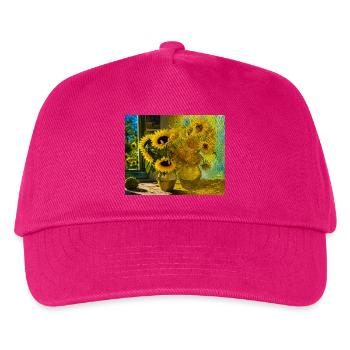 Sonnenblumen-Stillleben Leinwand - Kinder Basecap - Fuchsia - Vorne