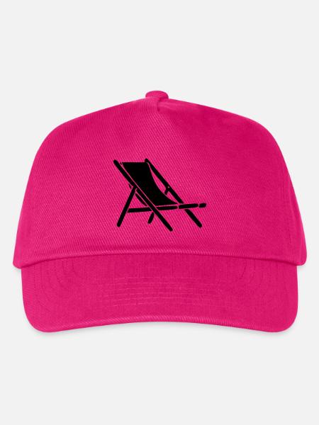 Strandliege Sonnenliege Strand Beach Urlaub Reise  - Kinder Basecap - Fuchsia
