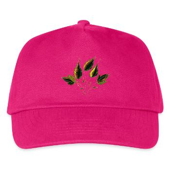 Blätter - Kinder Basecap - Fuchsia - Vorne
