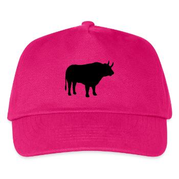 Stier Silhouette - Kinder Basecap - Fuchsia - Vorne