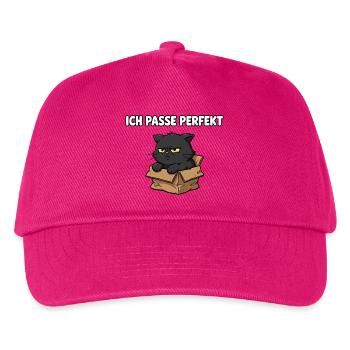 Grimmige Katze im Karton - Kinder Basecap - Fuchsia - Vorne