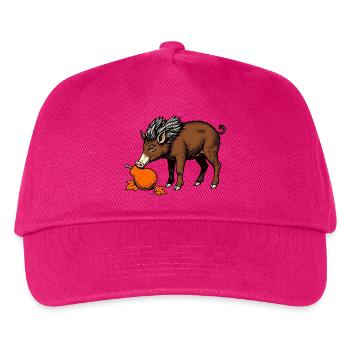 Wildschwein an der Birne - Kinder Basecap - Fuchsia - Vorne