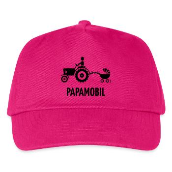 Papamobil (Trecker Und Kinderwagen / Black) - Kinder Basecap - Fuchsia - Vorne