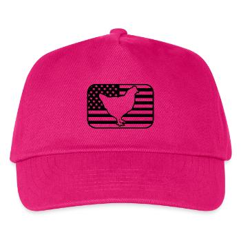 Huhn USA Flagge - Kinder Basecap - Fuchsia - Vorne