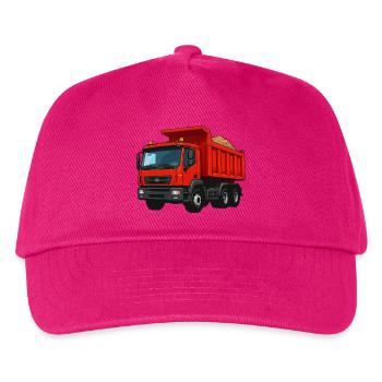 Roter Kipplader Cartoon-Design - Kinder Basecap - Fuchsia - Vorne