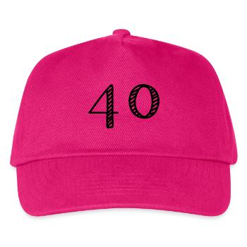 40 JAHRE. 40-jähriges JUBILÄUM. JUBILÄUM 40 JAHRE. 40 - Kinder Basecap - Fuchsia - Vorne