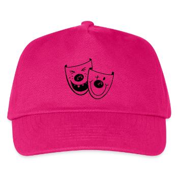 Zwei lustige Clownmasken - Karneval - Geschenk - Kinder Basecap - Fuchsia - Vorne