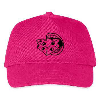 mund abbeissen fressen maul kaese loecher gauda co - Kinder Basecap - Fuchsia - Vorne