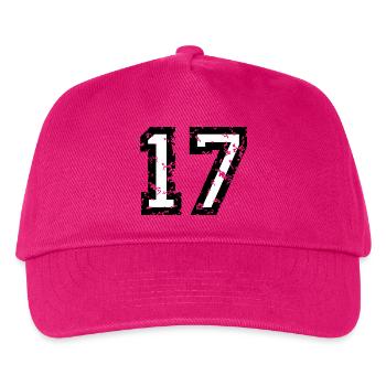 The Number Seventeen - No. 17 (two-color) white - Kids’ Baseball Cap - fuchsia - Front