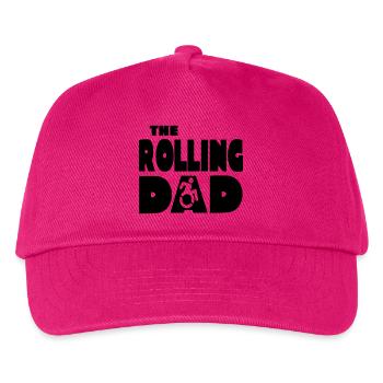 Le papa roulant en fauteuil roulant, papa # - Casquette de baseball Enfant - fuchsia - Devant