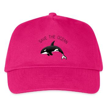 Save the Ocean Orca Killerwal - Kinder Basecap - Fuchsia - Vorne
