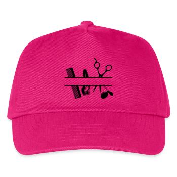 Textbanner für Friseurattribute - Kinder Basecap - Fuchsia - Vorne