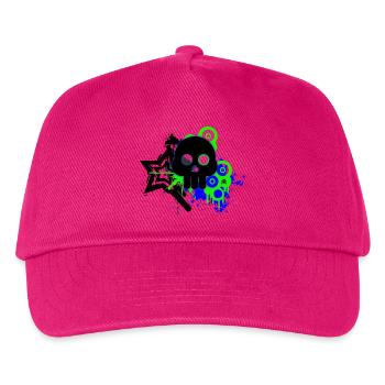 Neon Schädel Spritzer - Kinder Basecap - Fuchsia - Vorne