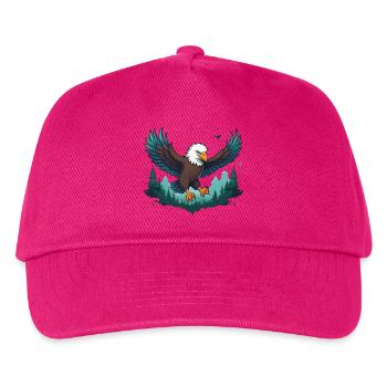 Eagle flies over forest - Kids’ Baseball Cap - fuchsia - Front
