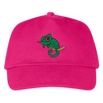 Lui das Chamäleon, dreifarbig - Kinder Basecap - Fuchsia - Vorne