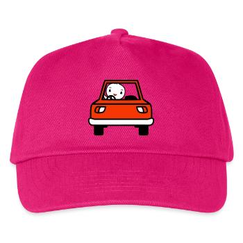 Vogel Auto fahren Autofahrer Führerschein mobil - Kinder Basecap - Fuchsia - Vorne