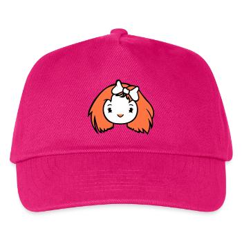 Bird Lady Woman Female Pretty Face Bow - Kids’ Baseball Cap - fuchsia - Front