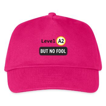 Sprachniveau A2, aber kein Narr - Kinder Basecap - Fuchsia - Vorne