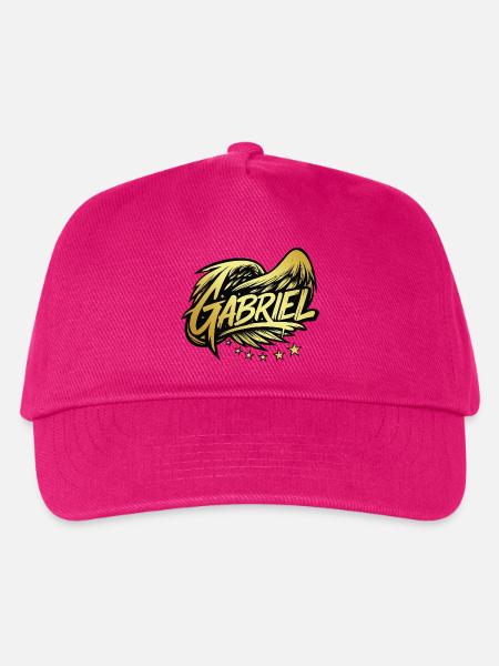 Gabriel Gold Lettering | Himmlischer Erzengel - Kinder Basecap - Fuchsia