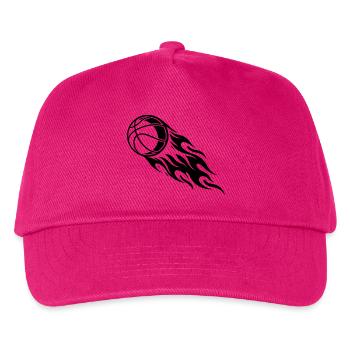 Basketball Feuer - Kinder Basecap - Fuchsia - Vorne