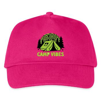 Zelt Camp Vibes Logo - Kinder Basecap - Fuchsia - Vorne
