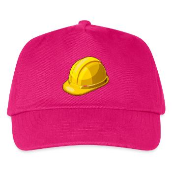 Gelber Schutzhelm - Kinder Basecap - Fuchsia - Vorne