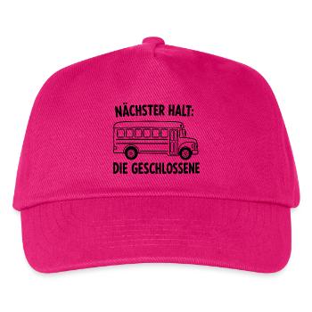 Nächster Halt Die Geschlossene Schulbus - Kinder Basecap - Fuchsia - Vorne