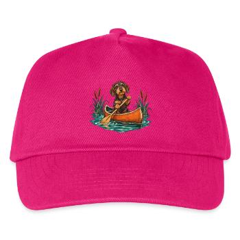 Dackel im Kanu - Kinder Basecap - Fuchsia - Vorne