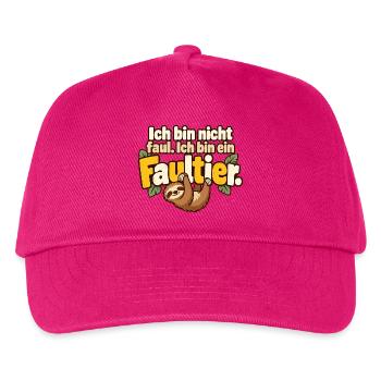Faultier Spruch Humor Gemütlichkeit - Kinder Basecap - Fuchsia - Vorne