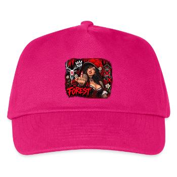  Forest Gothic Frau Im Düsteren Wald Mit Roten - Kinder Basecap - Fuchsia - Vorne
