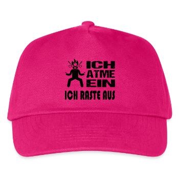 Einatmen Ausrasten Explodieren Colerisch Sprüche - Kinder Basecap - Fuchsia - Vorne